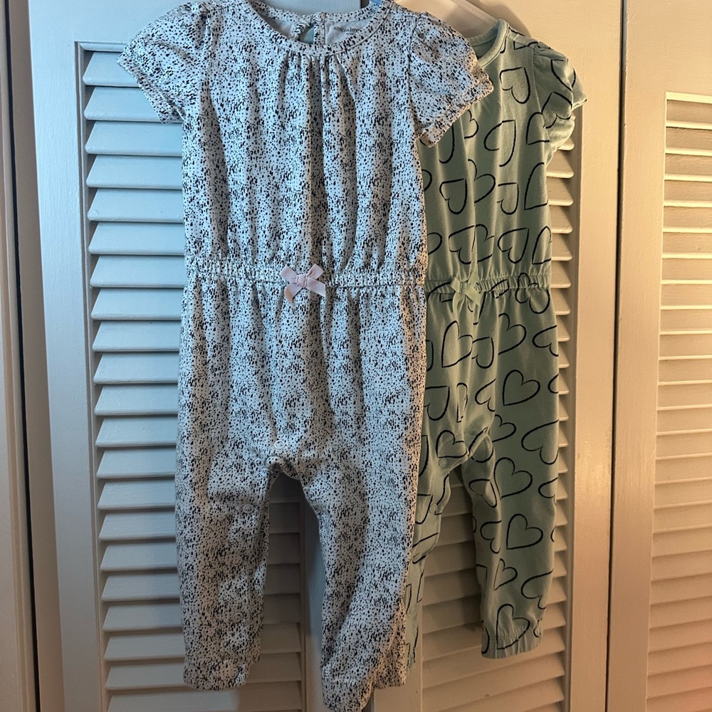 Carter's Black Speckled Bodysuit and Blue Hearts Bodysuit - Picture 4 of 10